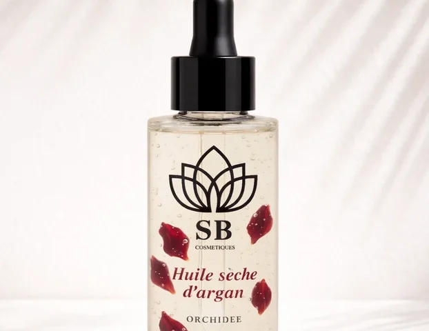 Huile d’argan naturelle et pétales de roses